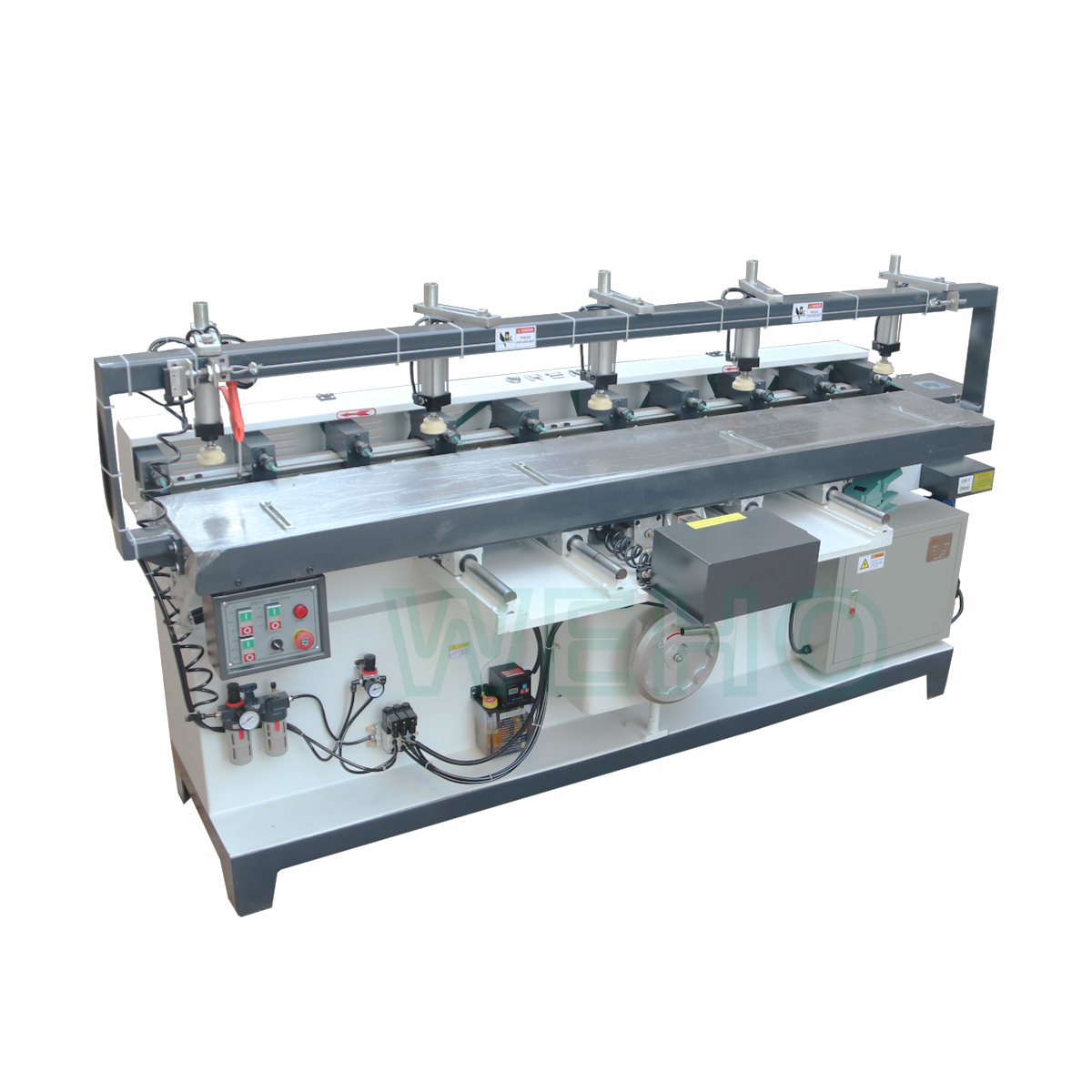 Horizontal multi head woodworking door lock timber mortiser tenoner